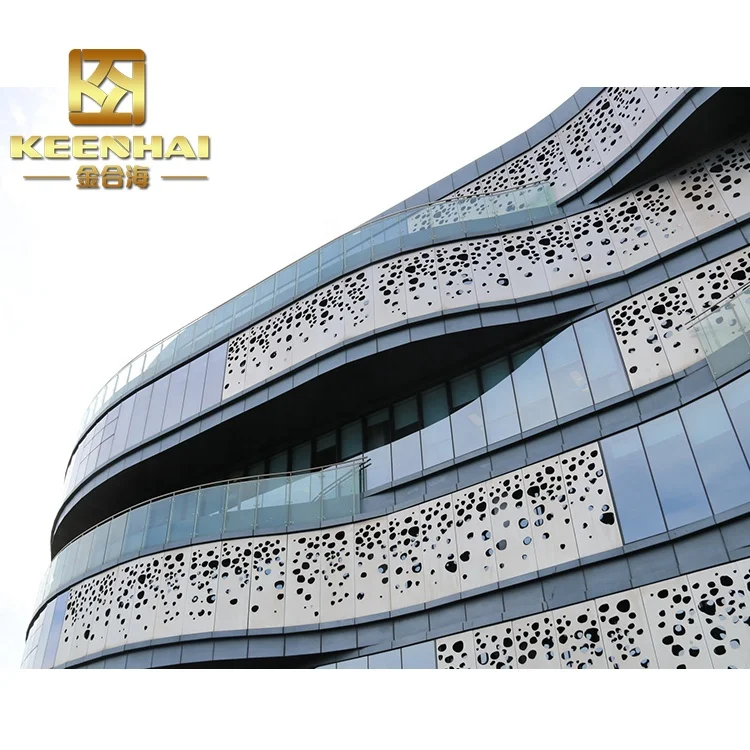 Building exterior facade wall aluminium perforated facade panel