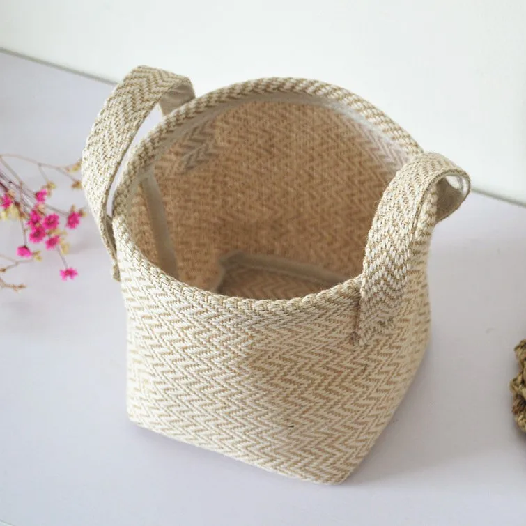 Eco-friendly jute fabric grow bag burlap indoor planter with handles