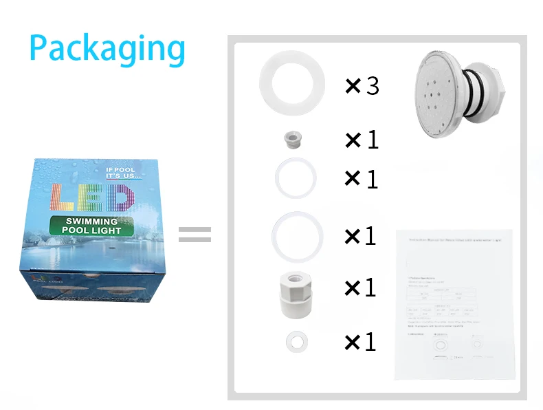 Refined Vinyl Pool RGB 1-1/2 inch Small Underwater Lighting Bulb 12V White 6W RGB Blue Wifi Control LED Swimming Pool Light