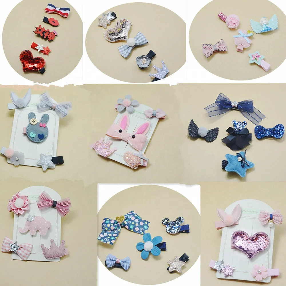 10pcs/lot Baby Girls Hair Accessories Set Gift Hairpins Crown Bowknot Children Hair Clips Q-2228