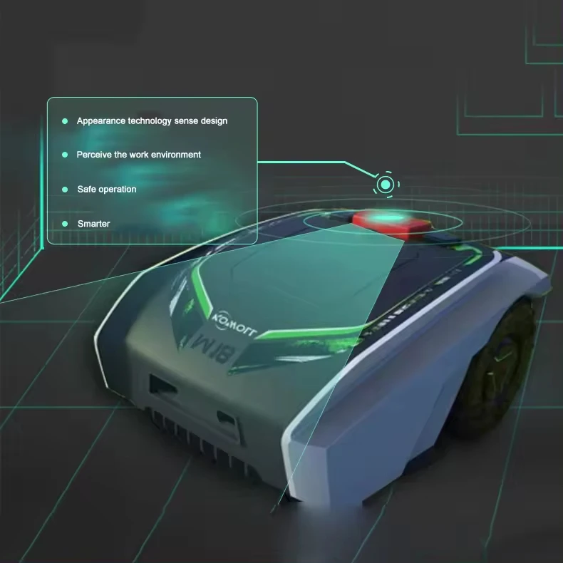 AKX 20V Smart Robotic Lawn Mower with GPS LCD Display and Wireless Wifi Cordless DIY Grade 20v Lithium Blade for Cutting