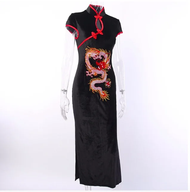 sexy Chinese dresses Chinese red qipao oriental styled dresses satin Chinese style modern cheongsam