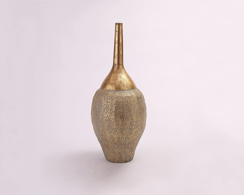 Винтажная маленькая металлическая Цветочная ваза в виде бутылки бронзового цвета