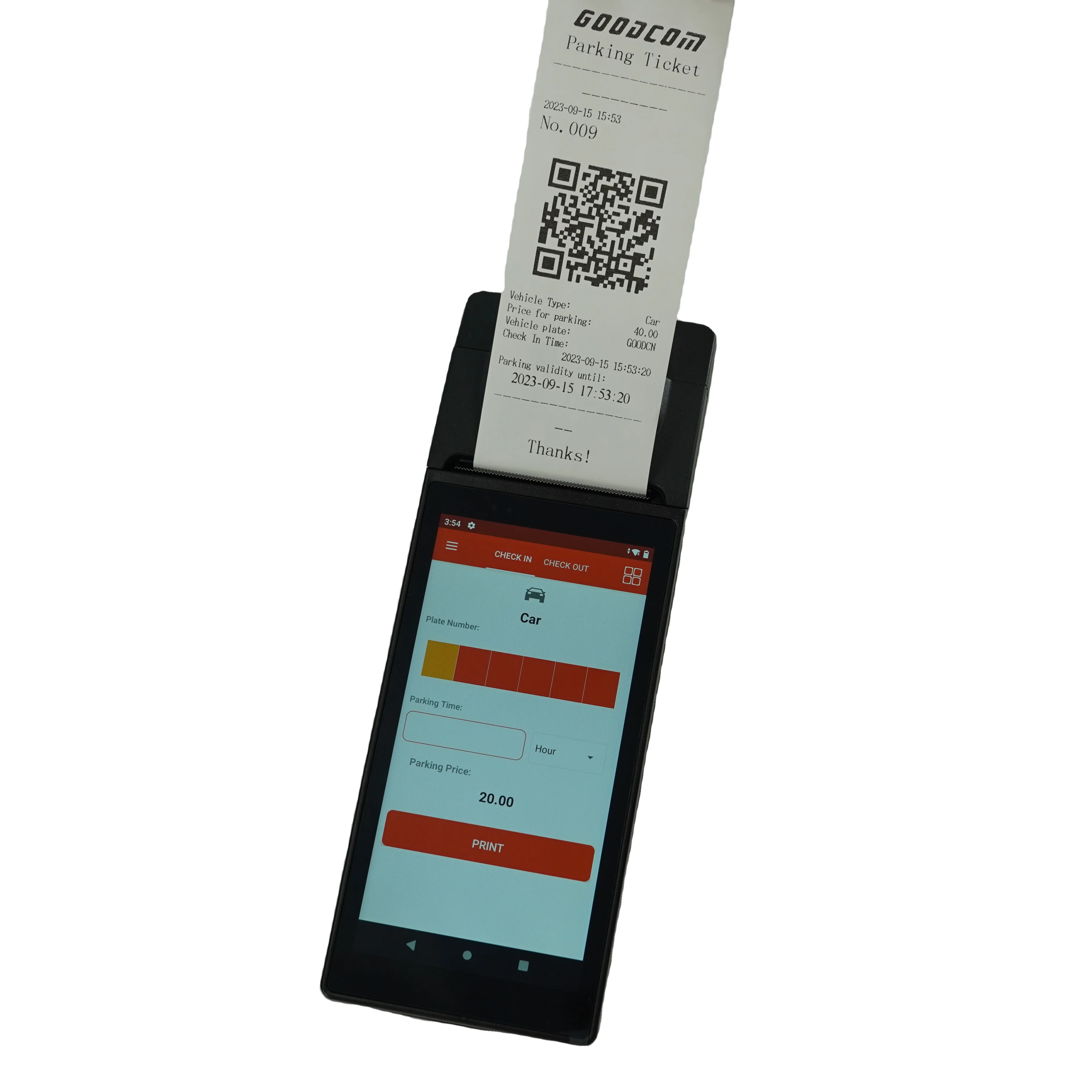GOODCOM сенсорный экран терминал Pos Qr-код ручной парковочный билет печать Android
