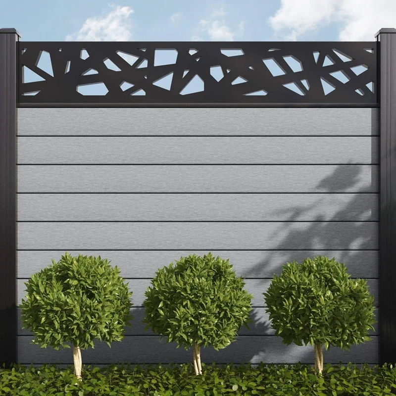 decorative french white lattice private garden prefabricated fence wooden WPC manufacturing led fences for houses