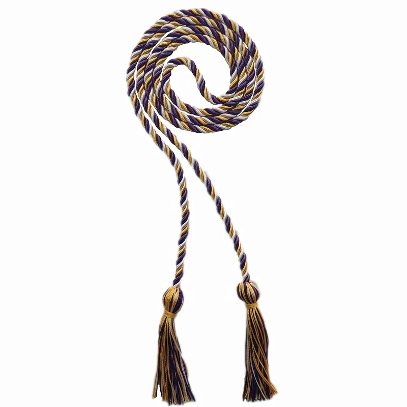Purple/Gold/white color multicolor Graduation Honor Cords Decorative Graduation  Cords honor