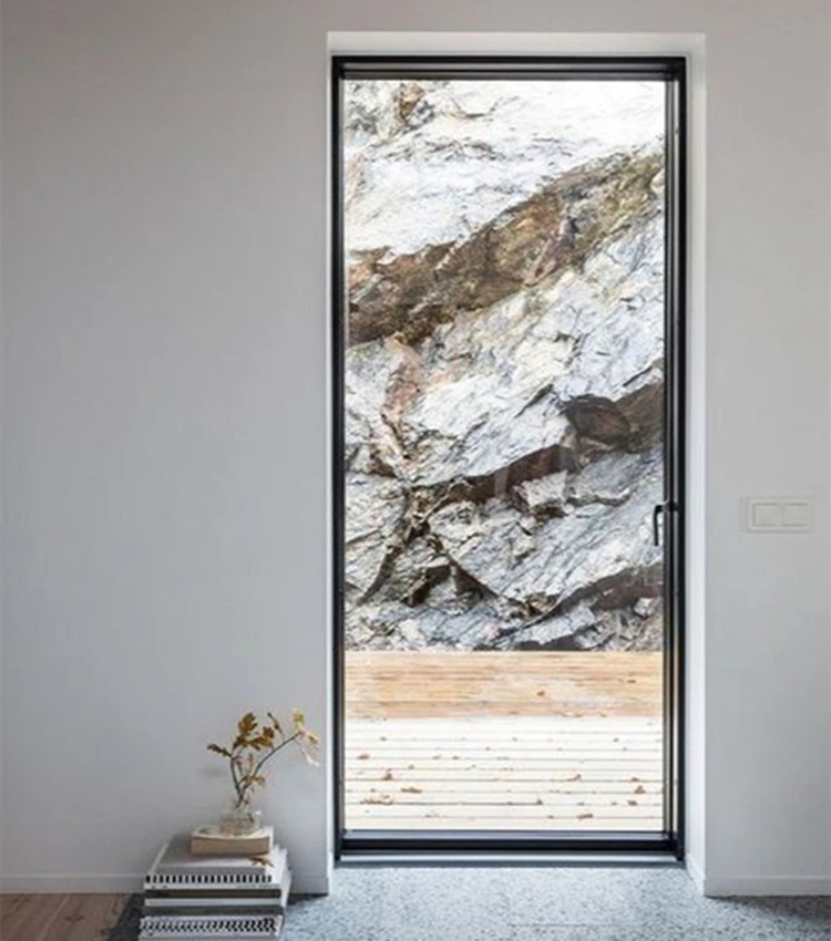 Hot sale cheap white bedroom single aluminium glass swinging door