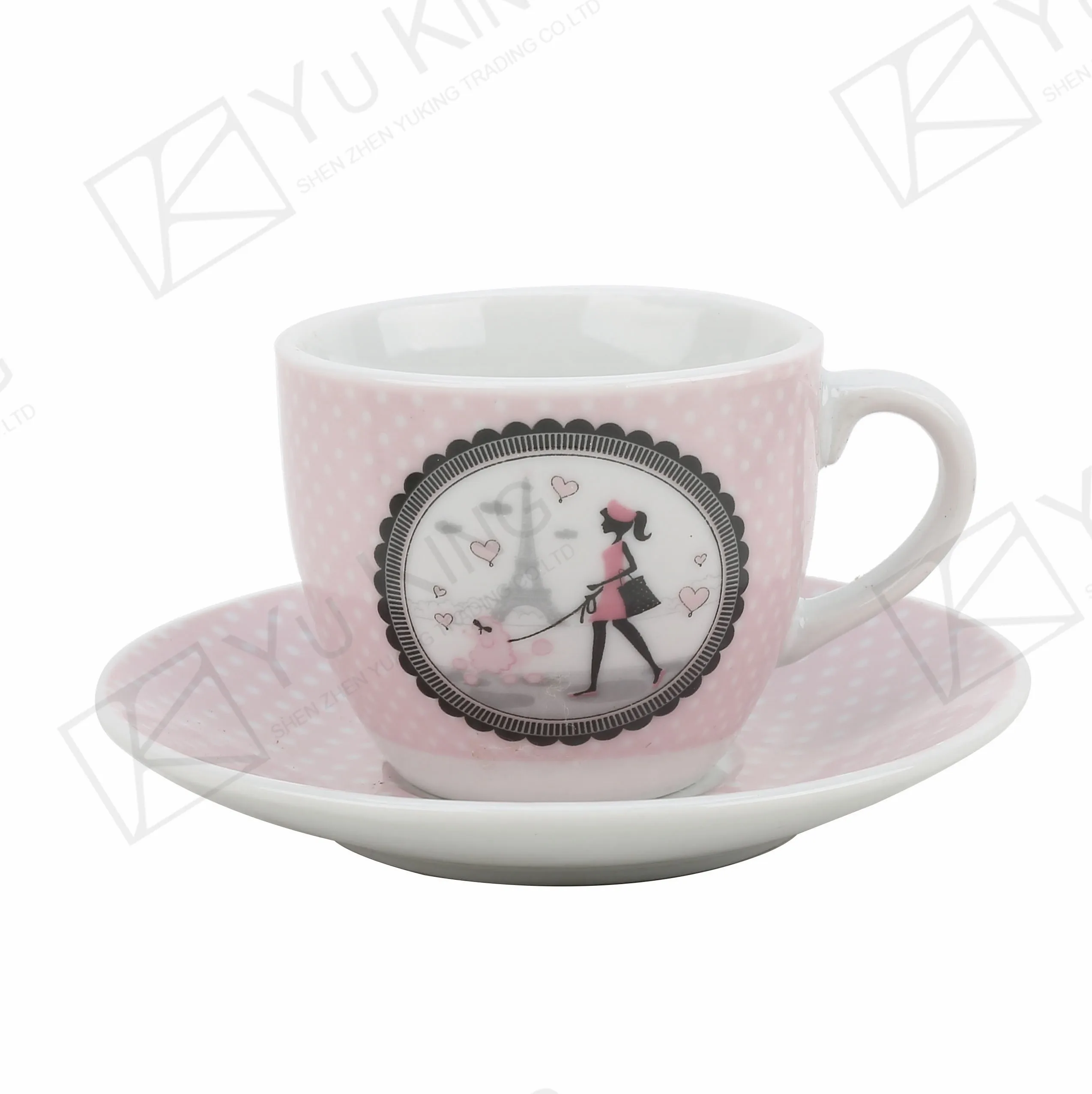 high quality new shape porcelain coffee set ceramic cup and saucer set