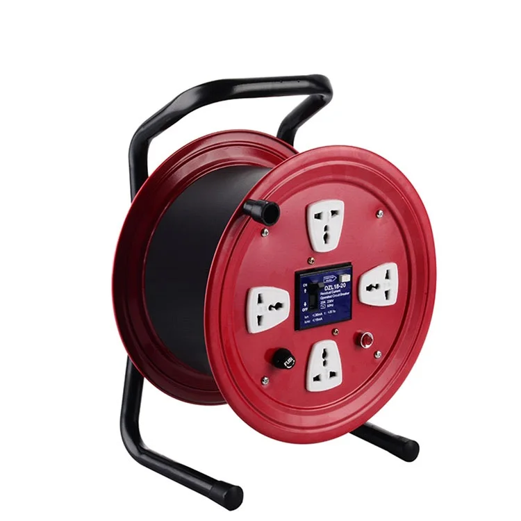 Metal Cable Reel with Leakage Protect Fuse Indicator Light Empty Cable Drum