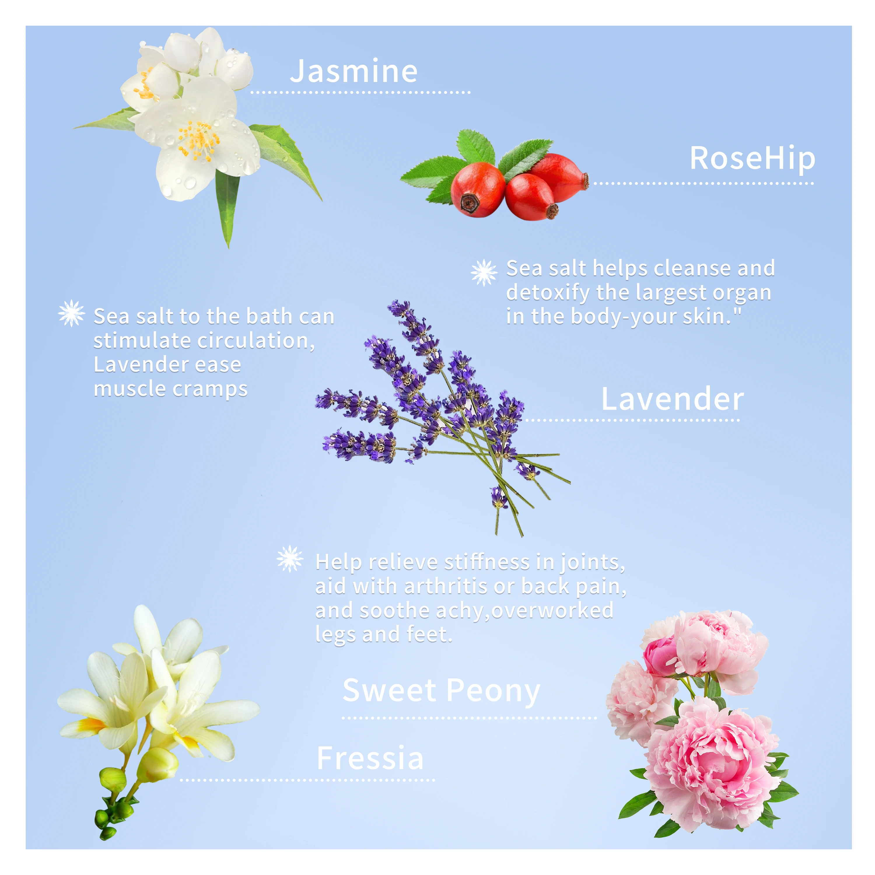 2023 Hot Sale OEM ODM Natural Plant tubes for bath salts spa products bath salt bath soak salt natural