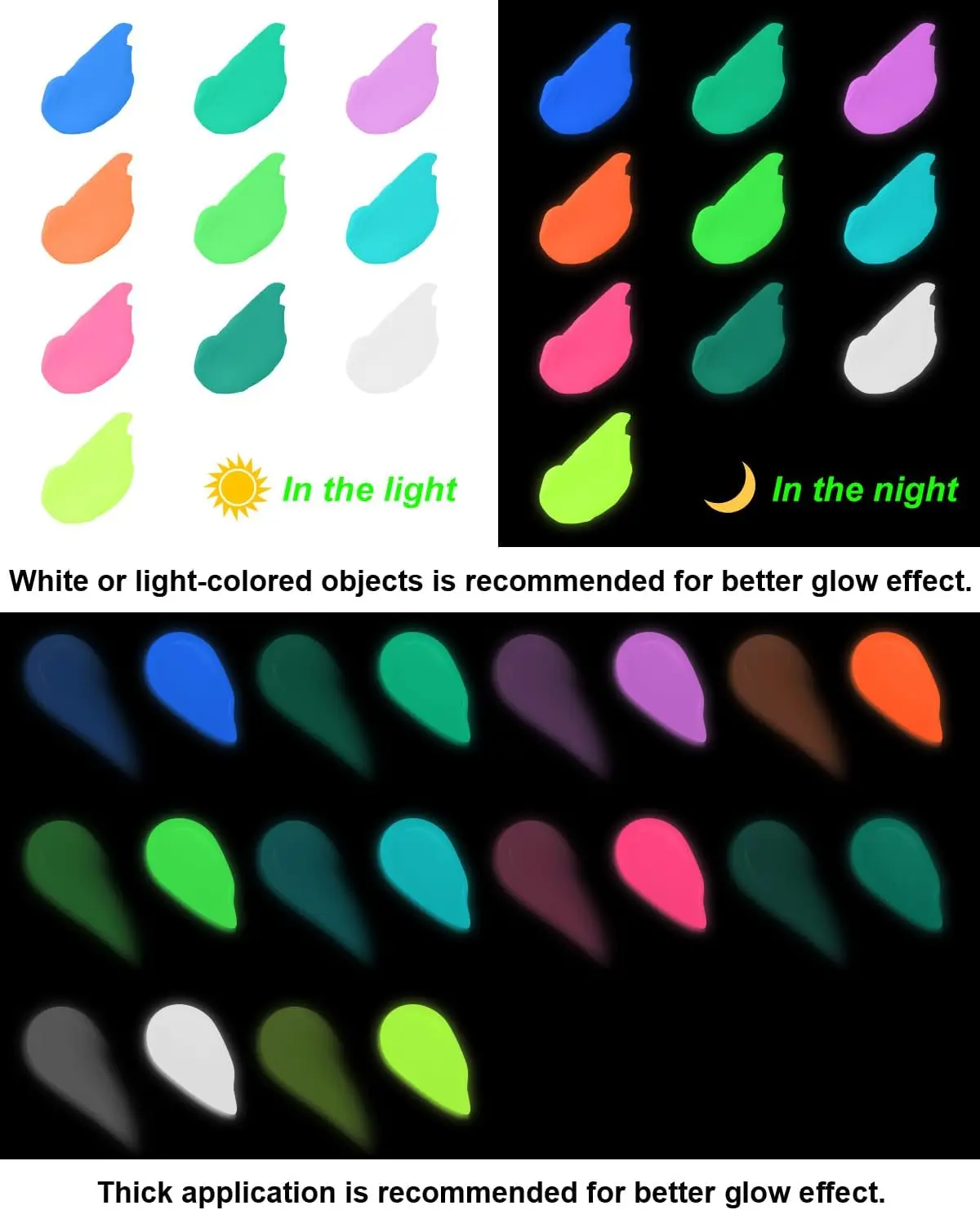 30 ml /1 oz Glow in the Dark Neon Clothes T-Shirt Canvas for Art Supplies DIY Decoration 10 Colors Acrylic Textile Fabric Paints