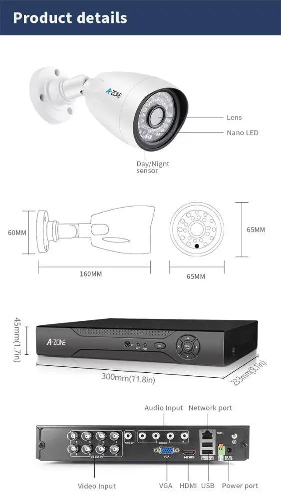 Night Vision 1080P Camera Mobile Outdoor Hidden Plug Quality Hd Resolution Security Supplier Home System 8Channel Cctv Kit