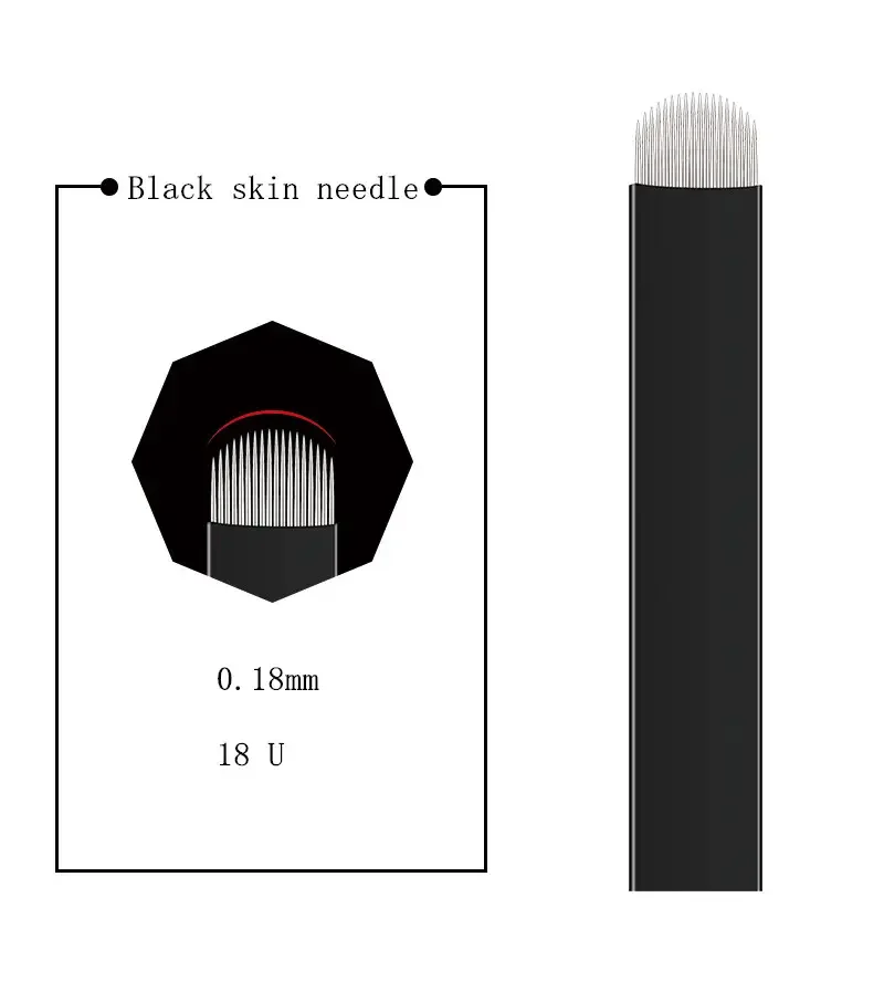 Disposable micro blade nano blade 0.18mm black sharp 12/14/16 needle permanent makeup tattoo micro blade needle 18U
