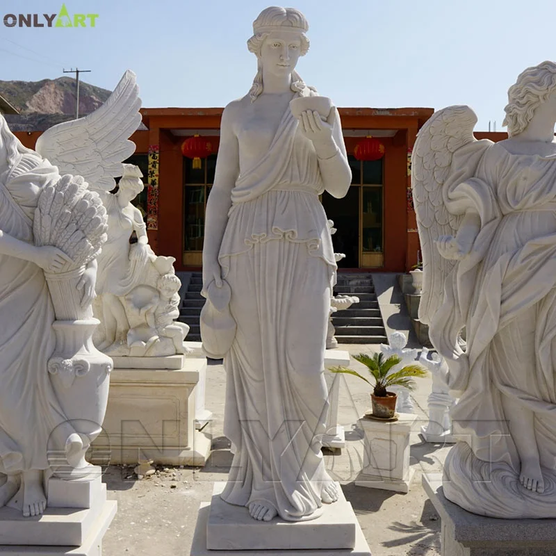 Stock Decor Home Life Size Natural Stone Marble Woman Statue Lady Sculpture