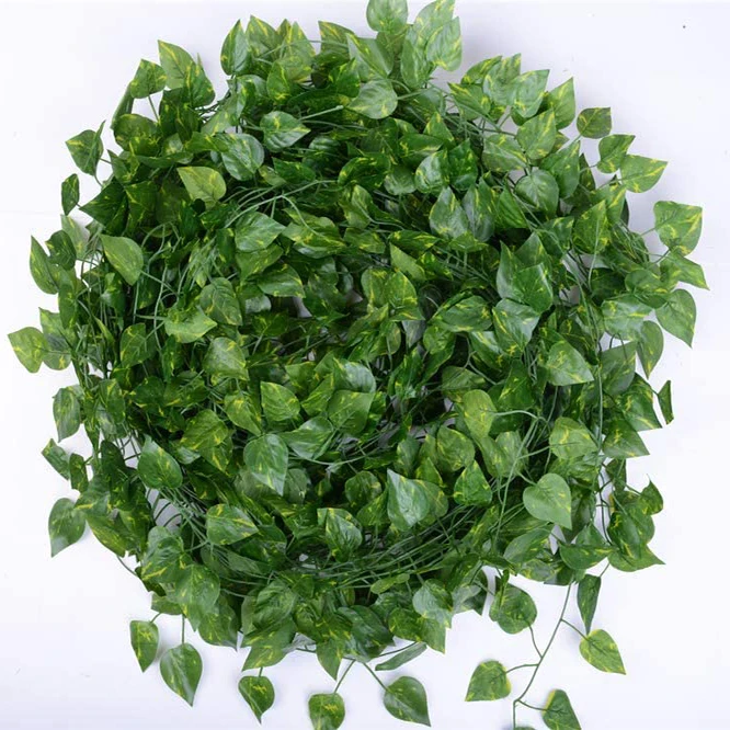 12 Pack Artificial Ivy  Vine Hanging Garland Fake Leaf Plants  Green Vines Decor for Home Kitchen Garden Wedding Wall Decor