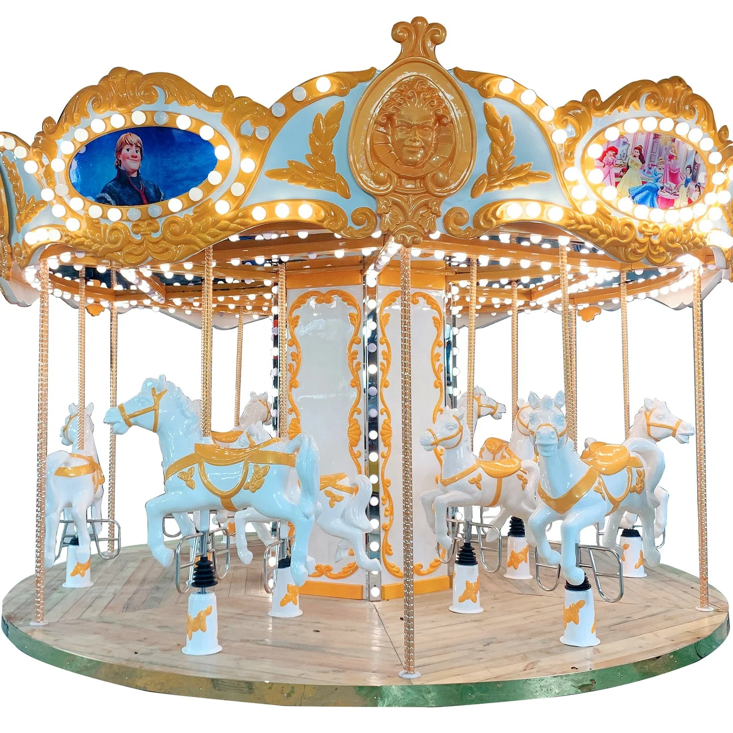 Luna Park Amusement Ride Newest Style 12 Seats Merry Go Round Carousel Ride