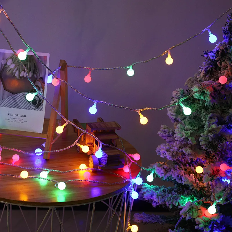 Outdoor 6m/40leds Colorful Battery Operated Mini Led Globe Ball String Light Waterproof Remote Christmas Tree  Decorative Light