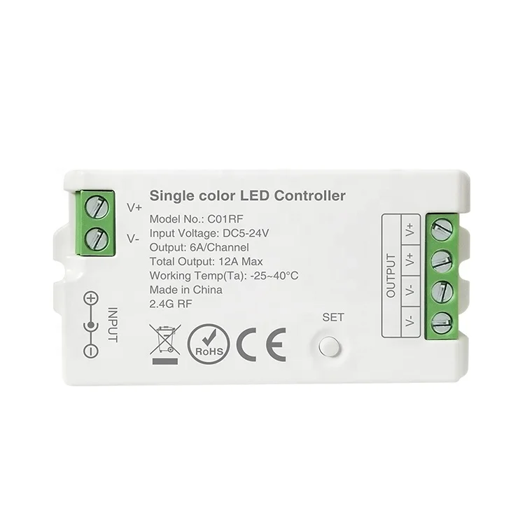 C01RF C02RF Single Color/Dual White LED Strip Dimmer Controller 2.4G Tuya Smart Home Panel control