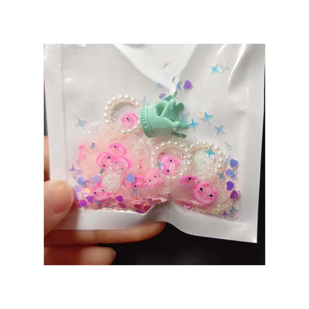 Hot Sale 3D Cyan Crown Resin Charms Pink Pig Clay Slices Mix Sequins for Phone Case Hairclip Necklace Earring Decoration