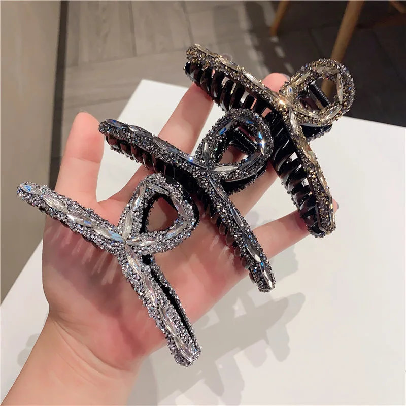 Korean Temperament luxury crystal rhinestone hair clip women hair claw