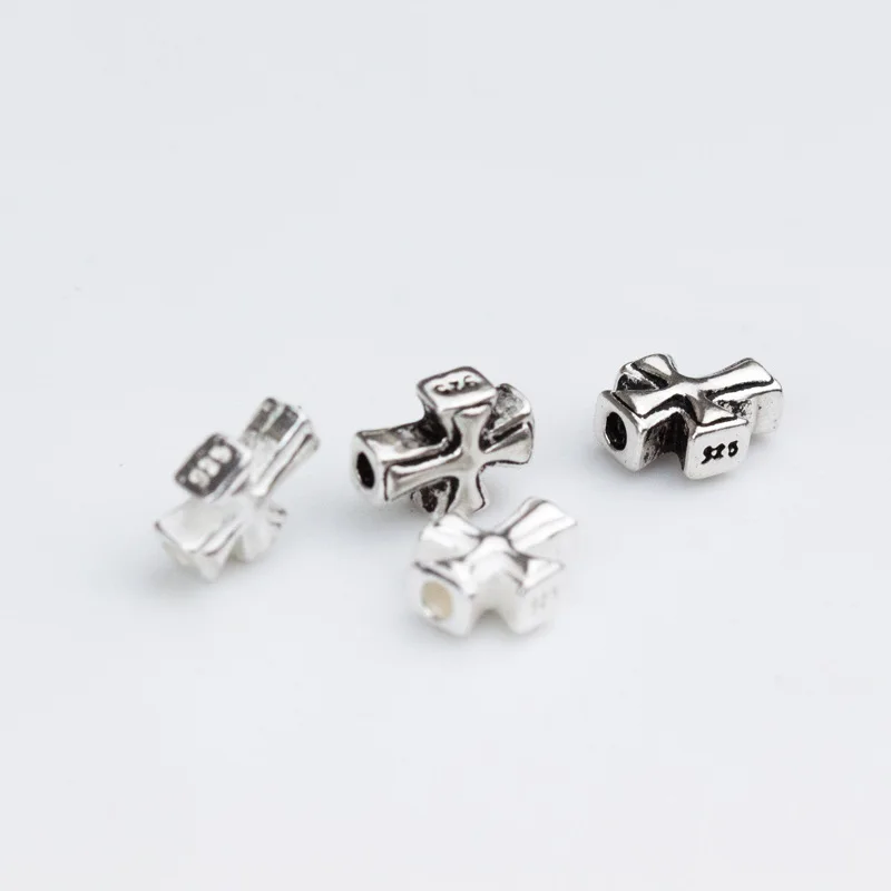 Wholesale Cross beading spacer bead 925 sterling silver for women accessories jewelry