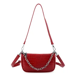 2021 Hot Sale Eco-friendly Genuine Alligator Leather Adjustable Chain Strap Zipper Cute Ladies Mini Shoulder Bags for Women