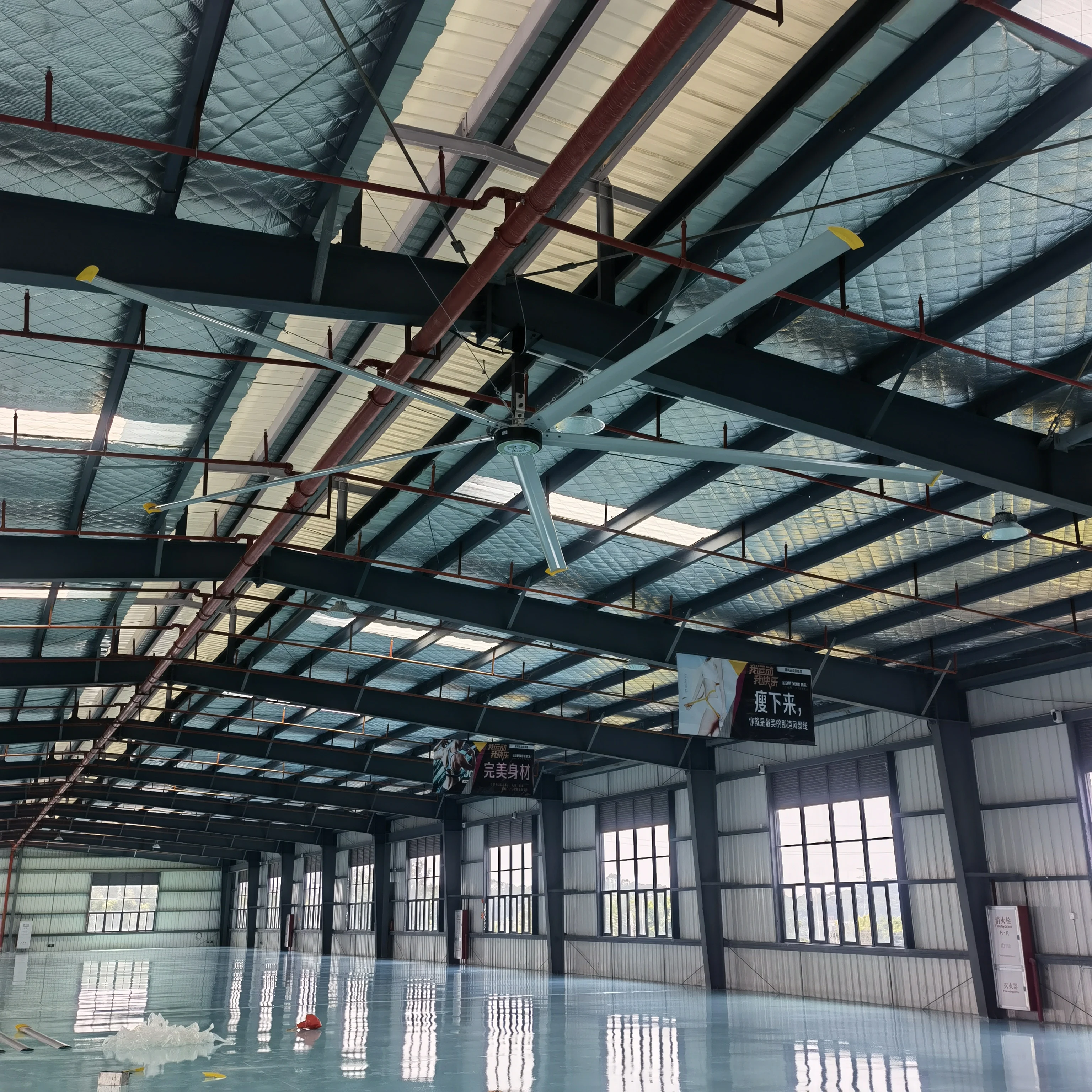 24ft Brushless Big Ass fan ventilation exhaust hvls  ceiling fan for factory