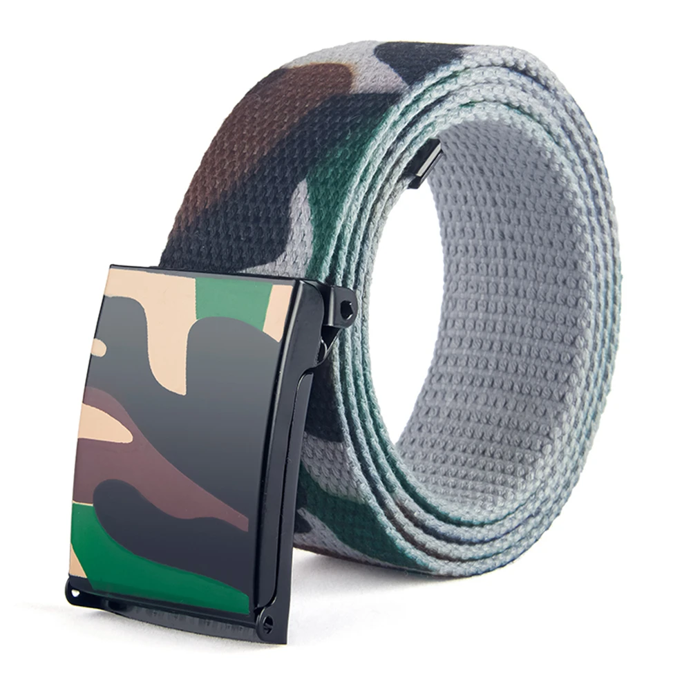 
Military Outdoor Canvas Woven Fabric Textile Belts Fashion Camouflage Waistband for Jeans 