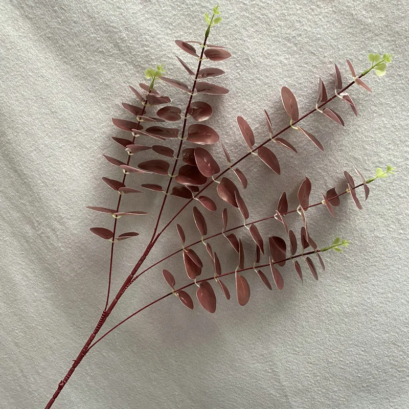100cm 5 Forks 3D Printed Artificial Money Leaf Plant For Decoration Gold Leaf Wedding Decoration Artificial Flowers Plants