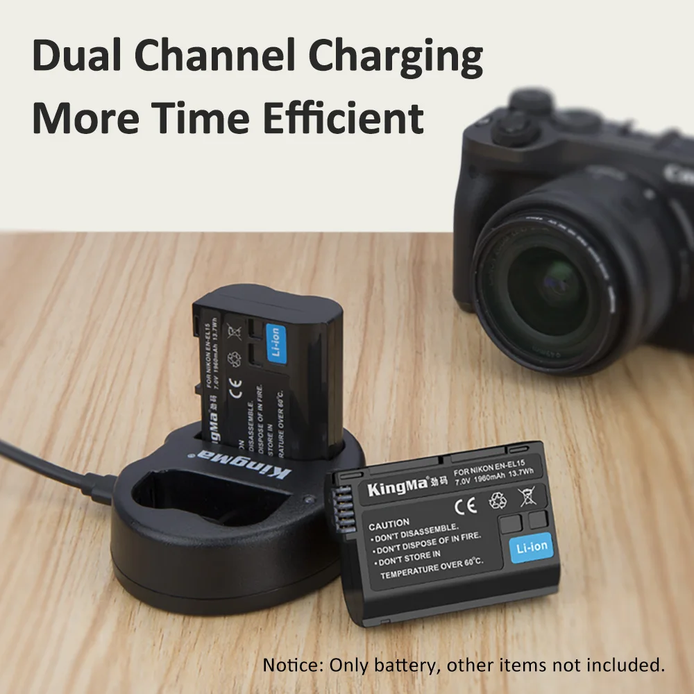 KingMa rechargeable camera battery EN-EL15 EN EL15 For NIKON D7000 D800 D800E V1