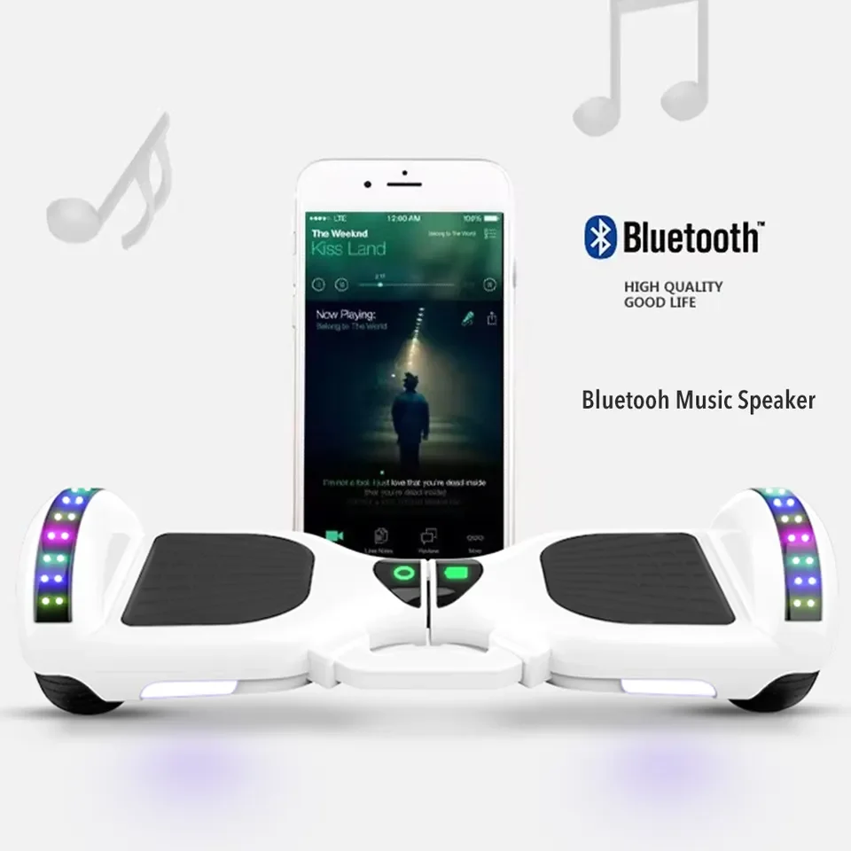 Self-Balancing Electric Hoverboard with LED Lights 36V 6.5-Inch 4400m 10-Inch hover board Tires Lithium Battery for Kids