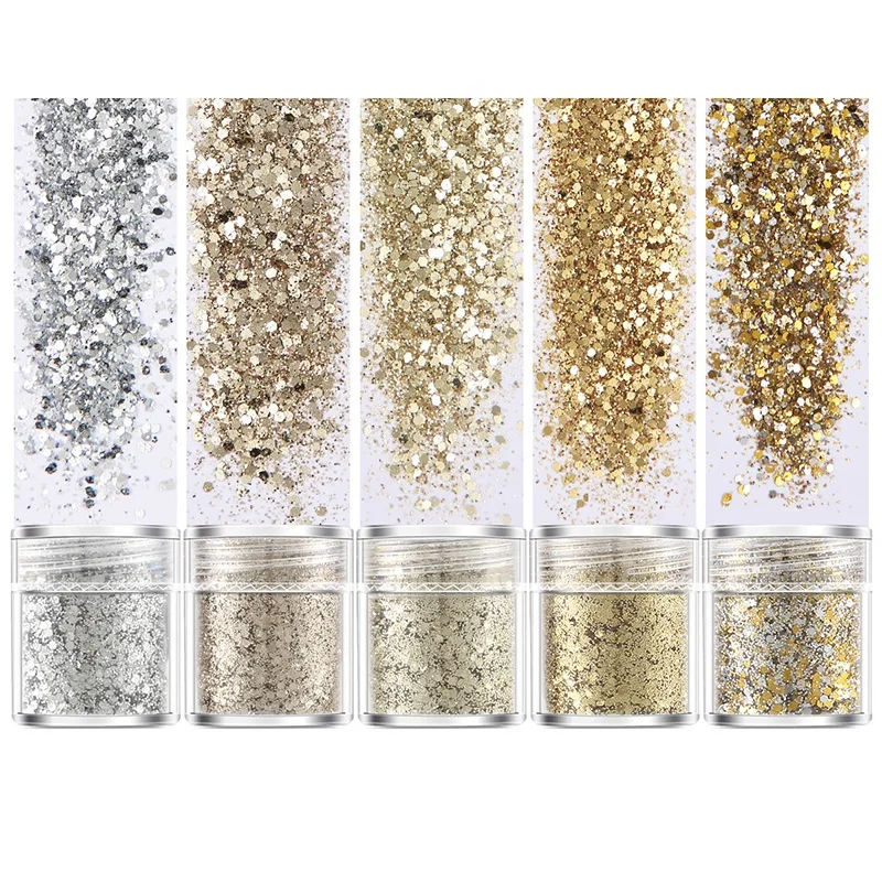 
Internet Explosion Flash Powder Ultra Fine Flash Powder+1mm+2mm+3mm Mixed Sequin Gradient Color Set 