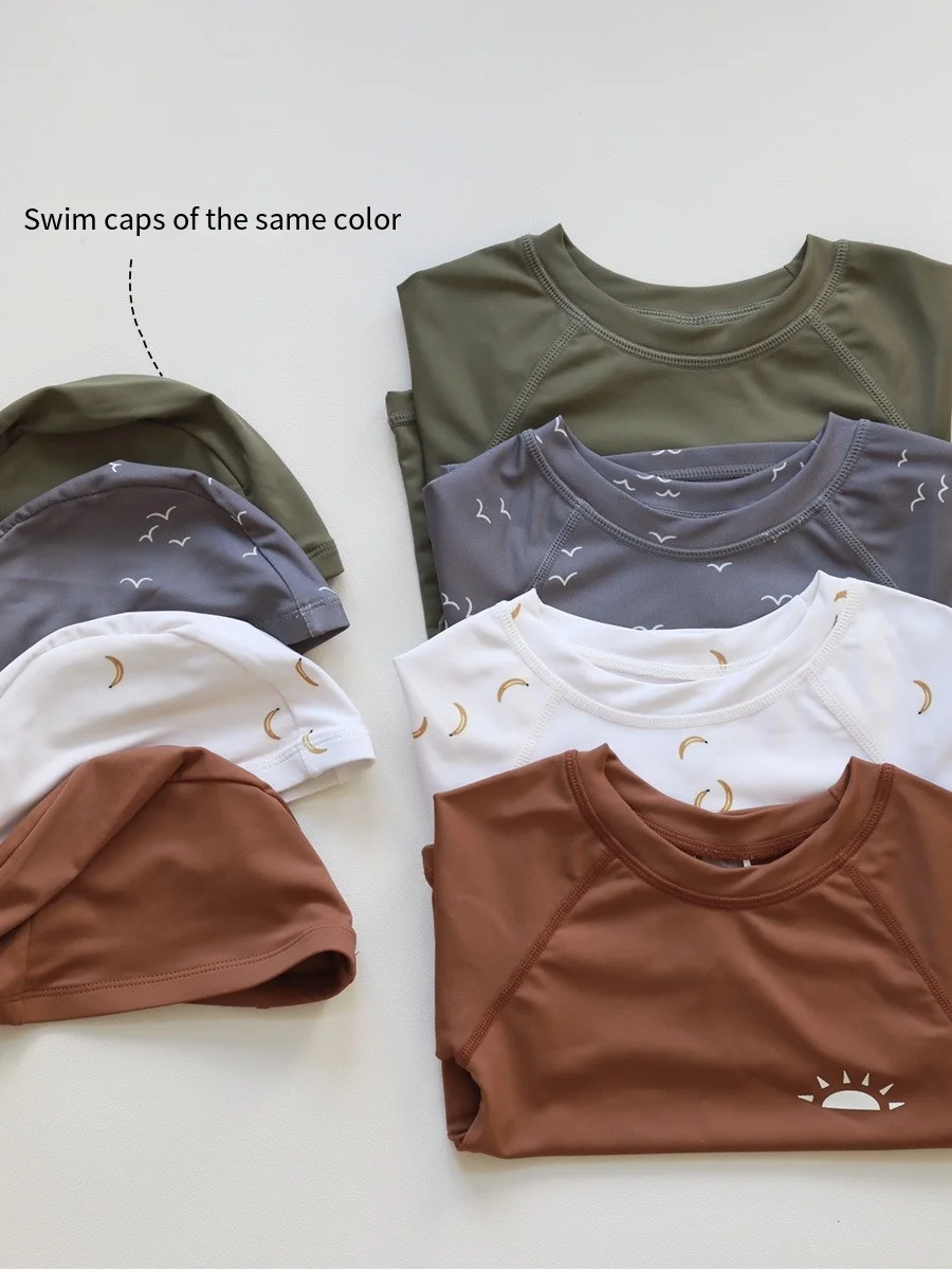 Toddler Bathing Suits For Boy Kids Swimwear Summer Long-Sleeved Beachwear Quick Dry Swim With Sun Protection Swimwear
