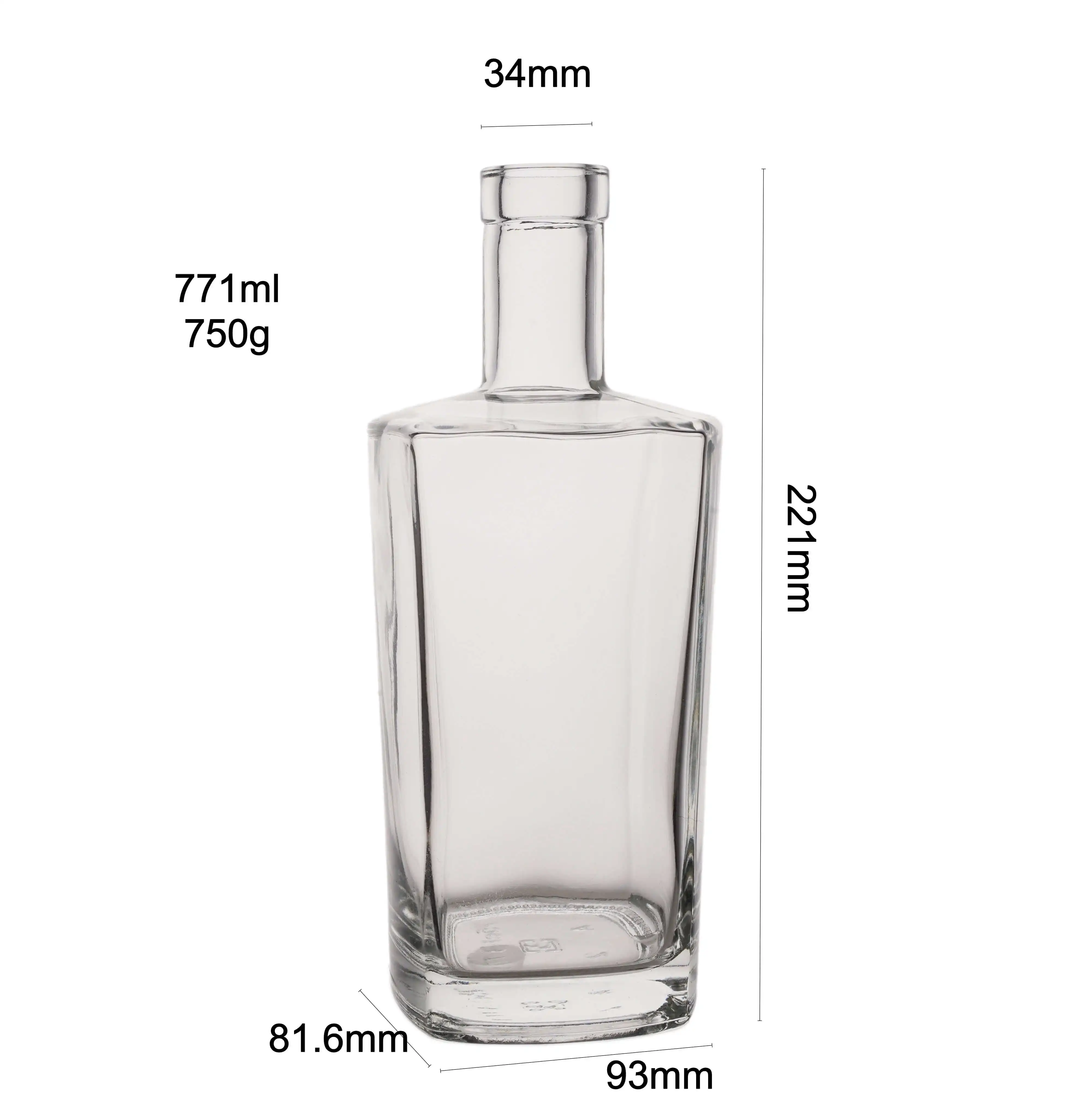 Berlin Packaging Big Volume 750ml Whiskey Liquor Decanter Contessa Bottle Custom Shape Glass Sample Empty Bottle