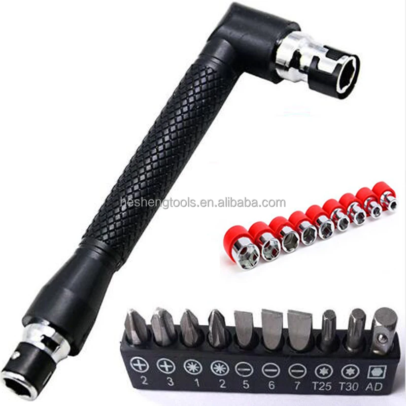 Г-образный Мини-торцевой ключ с двойной головкой 90 градусов 1/4 дюйма 6 35 мм биты для отвертки универсальный инструмент и набор