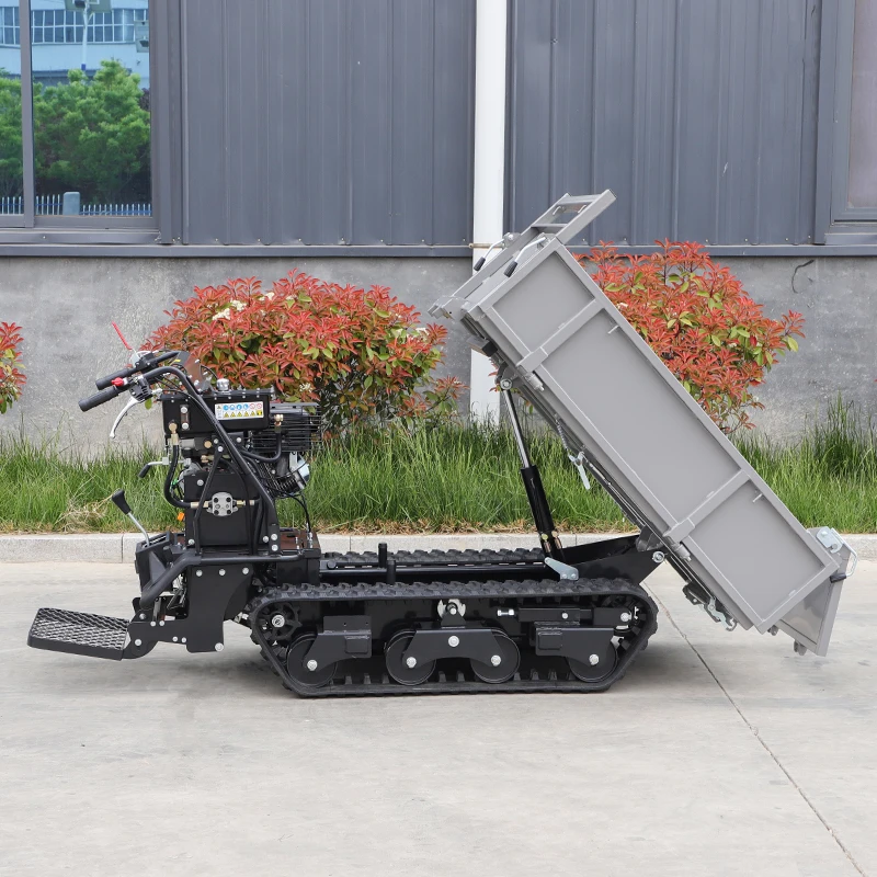 Customized Small Track Transporter Dumper Truck Mini Crawler Dumper With A Hinge Bucket Engine