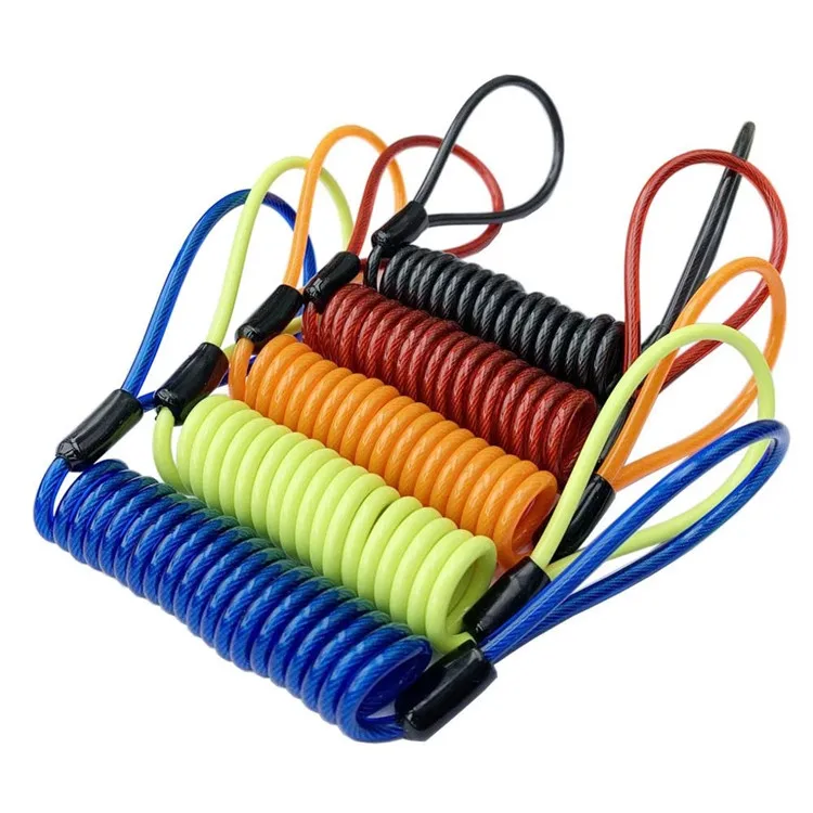 4mm 1.2m Motorcycle Scooter Disc Lock Cable Security Reminder Anti Theft Bike Moto Tools Bicycle Helmet Warning Spring Rope Wire