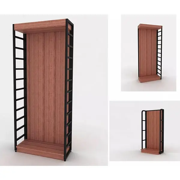 High quality custom store-wide full range Gondola single-sided wooden iron retail store display shelves for retail stores