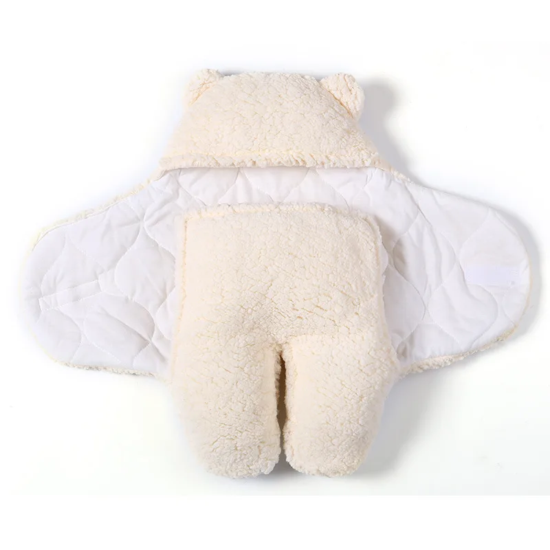 Sack Newborn 0-12 Months Baby Swaddle Blanket Stroller Wrap Boys Girls Cute Cotton Plush Receiving Blanket Newborn Sleeping Bag