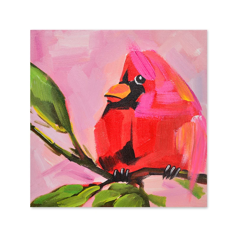 Birds on Beautiful Flowers Branch modern hand painting canvas for Bedroom Office Home Farmhouse