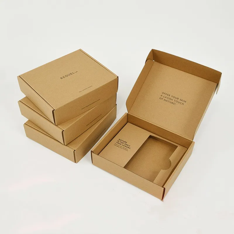 Custom Printed eco friendly gift box Biodegradable Explosion Kraft Paper Hard Apparel tuck top box