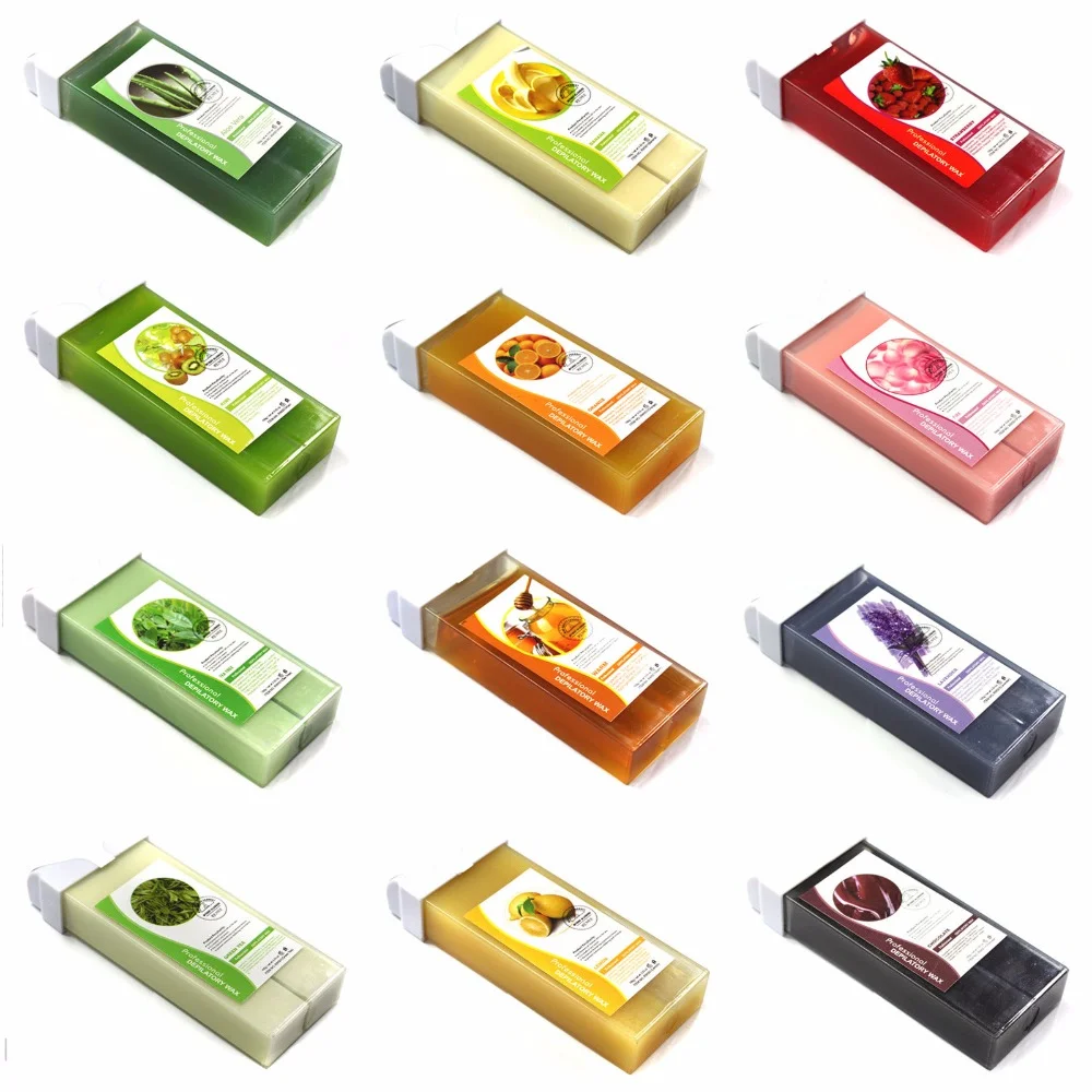 12 вкус депиляции 100 г рулон на картридж мягкий салон спа нагреватель воска для удаления волос