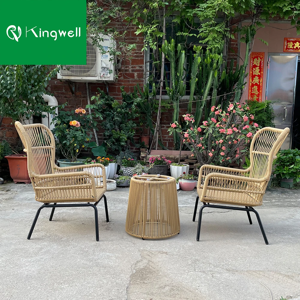 Уличная ресторанная мебель из ротанга Плетеный садовый набор, стул для балкона, патио, кофейный столик, набор для сохранения места, стул из ротанга