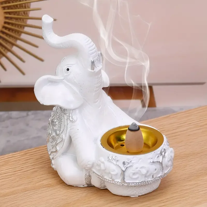 Handcrafted Elephant Incense Burner for Home Decor Elephant Candle Holder