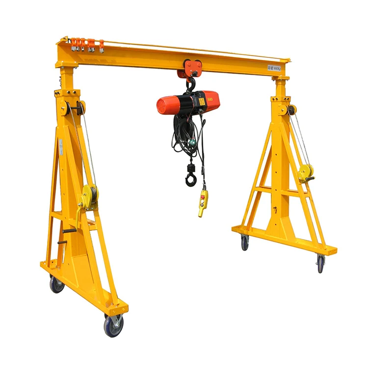 Electric Travelling A Frame Portable 4 Wheels Mobile Mini Gantry Crane For Building