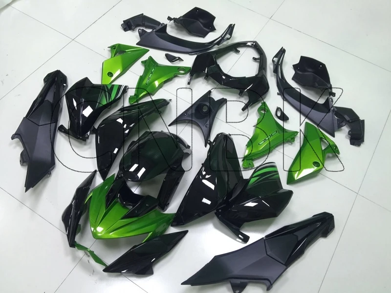 Обтекатели для Kawasaki Z800 2013 Abs 800-2013 черные и зеленые -