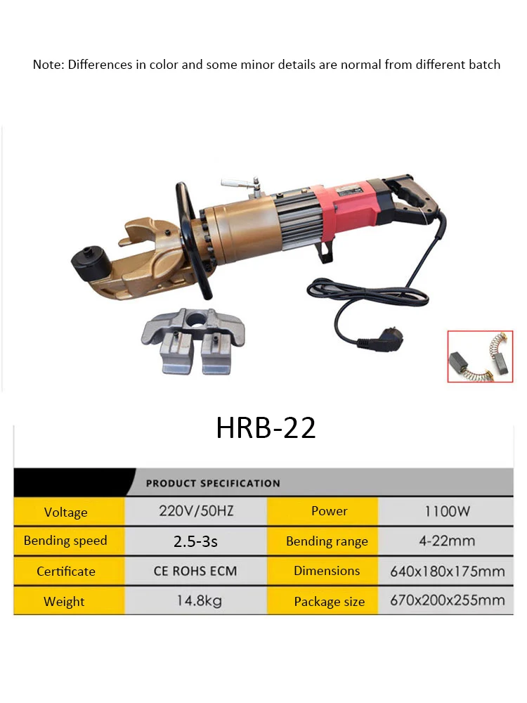 Small Portable Hydraulic Electric Bender Rebar Bending Machine Steel Bar Bending Metal Machine Manual
