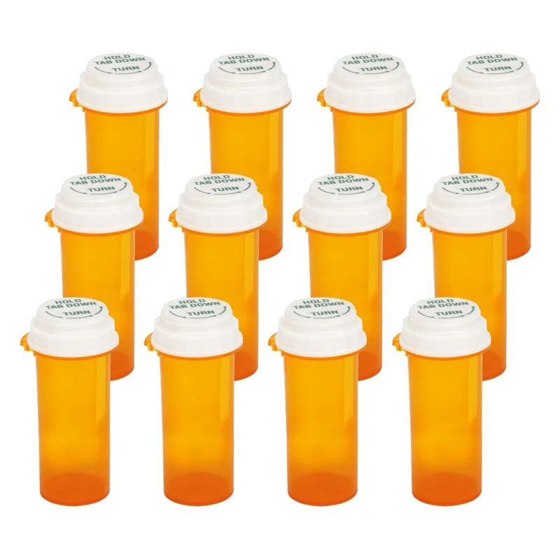 6D 13D 16D 19D 30D 60D Pop Top Plastic Bottles Vial Medical Pill Plastic Bottle, Reversible Tube Vial Container