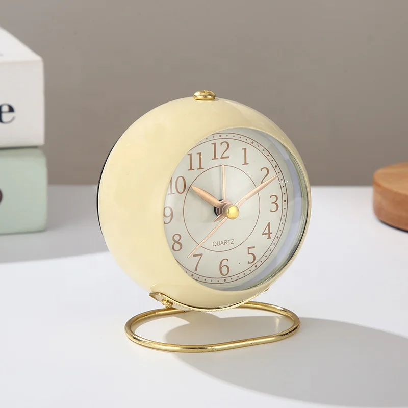 2024 New Style Circular Bedroom Desktop Alarm Clock 3inch Modern High Quality Alarm Clock