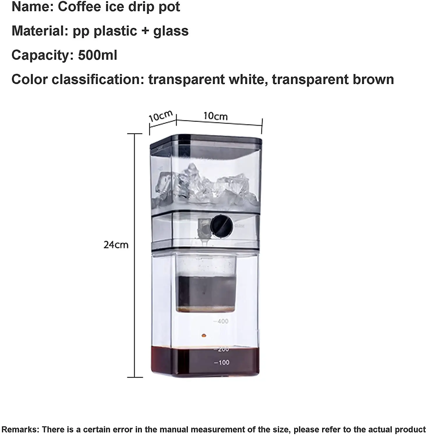 Coffee Machine Ice Drip Pot Portable Maker Cold Brew Dripper Iced Brewer Manual Integrated Stainless Steel FilterOther